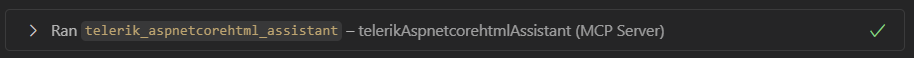 MCP Server uses Telerik ASP.NET Core AI Coding Assistant in VS Code