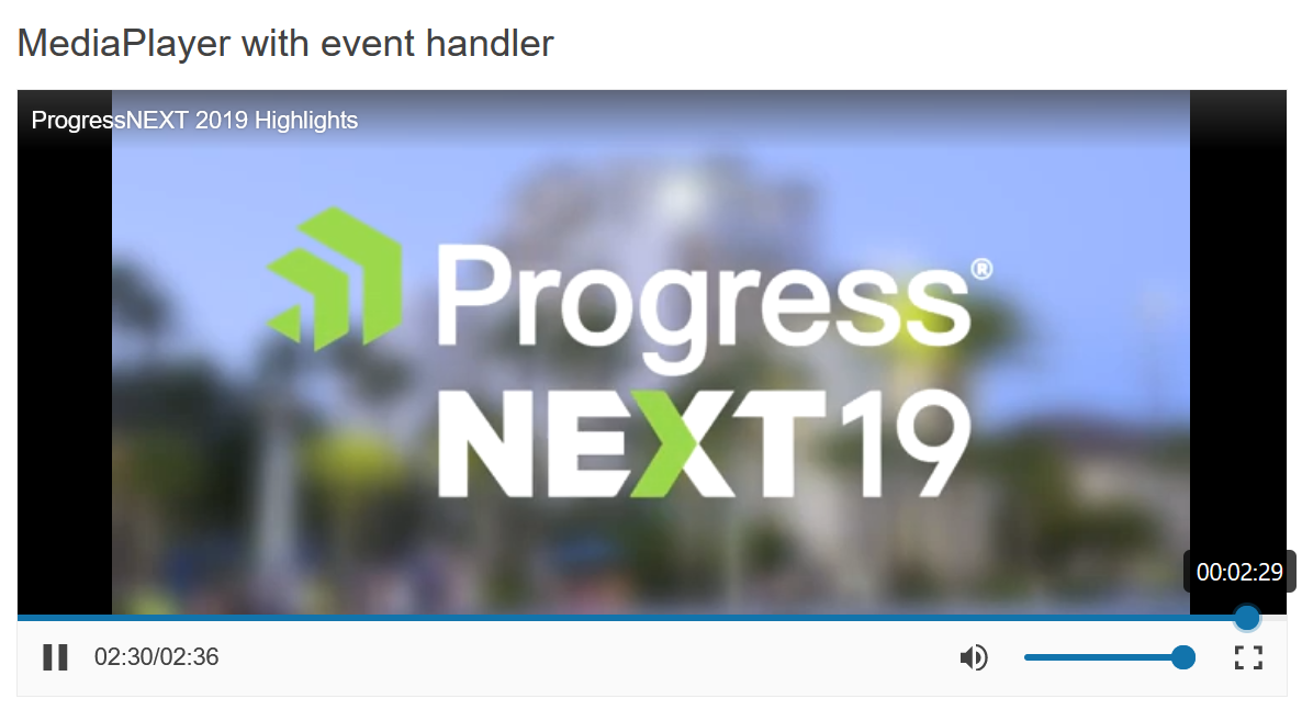 Sample Telerik UI for ASP.NET Core MediaPlayer