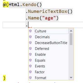 UI for ASP.NET Core Applying the fluent interface