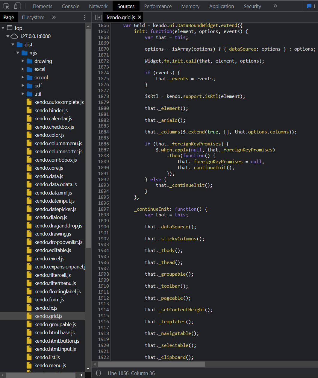 Devtools Sources Tab