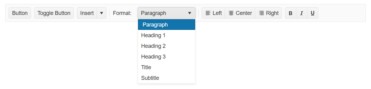 Sample Telerik UI for ASP.NET Core ToolBar