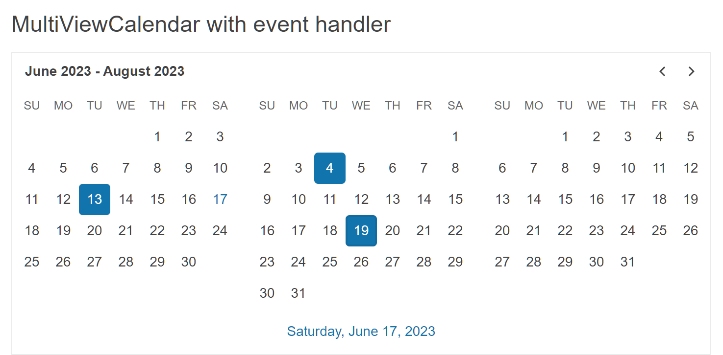 Sample Telerik UI for ASP.NET MVC MultiViewCalendar