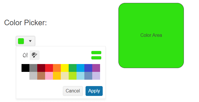 Sample Telerik UI for ASP.NET MVC ColorPicker