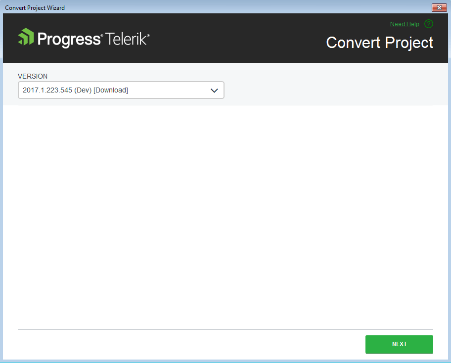 UI for ASP.NET MVC Version selection