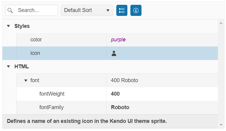 Sample Telerik UI for ASP.NET MVC PropertyGrid