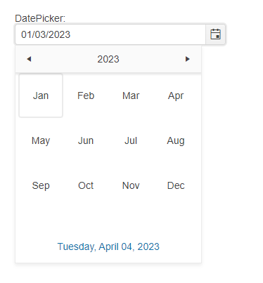 Sample Telerik UI for ASP.NET MVC DatePicker
