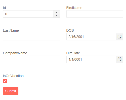 Form Columns Example