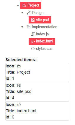 selection multiple example