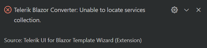 Unable to locate services collection