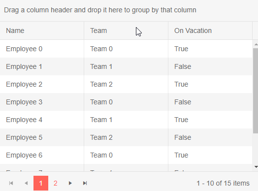 Blazor Grid Grouping Overview