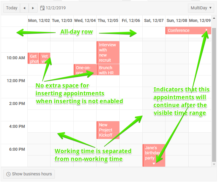 scheduler event handling UX explanation