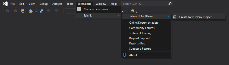Start the New Project Wizard