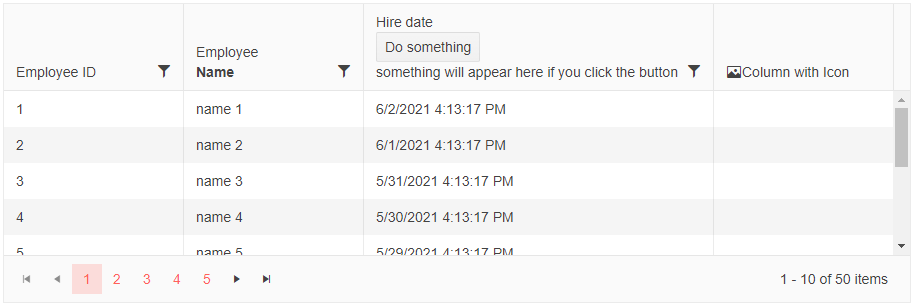 Blazor Grid Header Template