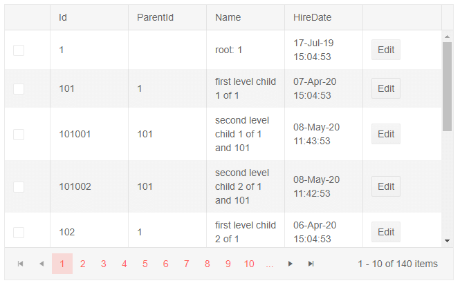 screenshot of autogenerated columns and checkbox column