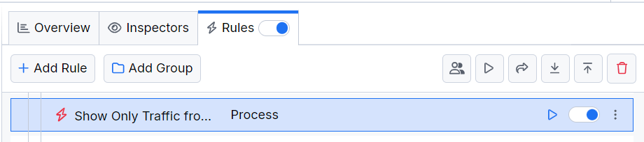 Activating the "Show Only Traffic from Specific Processes" rule
