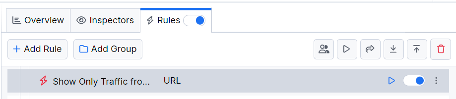 Activating the "Show Only Host Traffic" rule