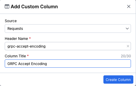 Create a custom column in Fiddler Everywhere