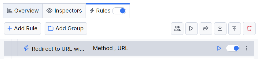 Activating the "Redirect to URL with 307" rule