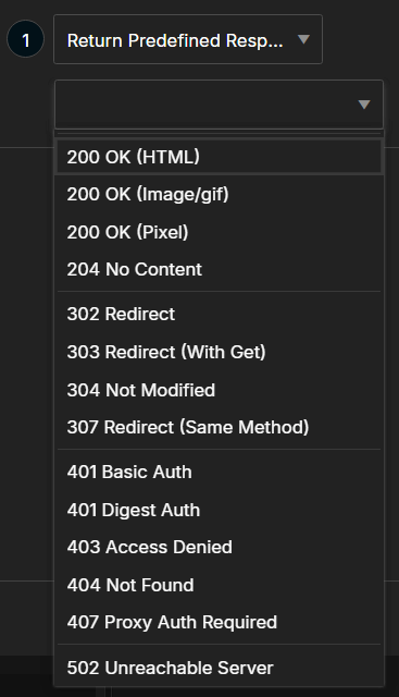 Example for using the predefined responses