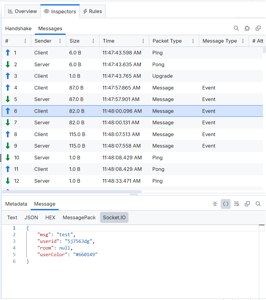 Capturing Socket.IO traffic