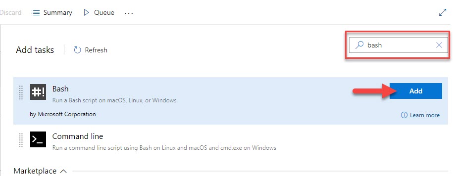 Kendo UI for Angular - Activating Your License Key - Add a new Bash task to the Agent job in Azure