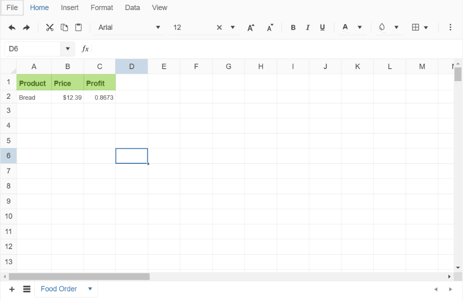 Kendo UI for jQuery Spreadsheet Overview