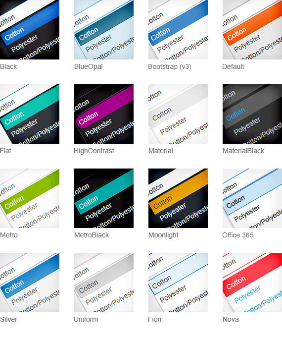 Kendo UI for jQuery Web Themes