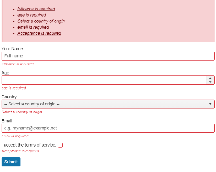 Kendo UI for jQuery Validator with Basic Configuration