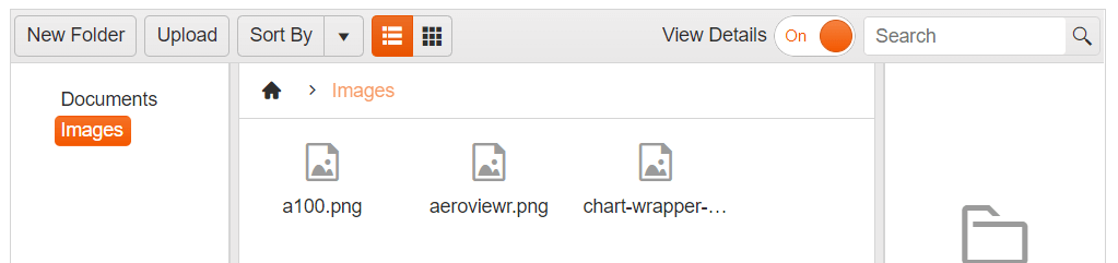 Kendo UI for jQuery FileManager Toolbar