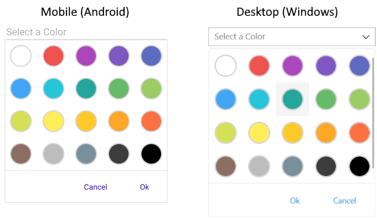 .NET MAUI TemplatedPicker Drop-down mode