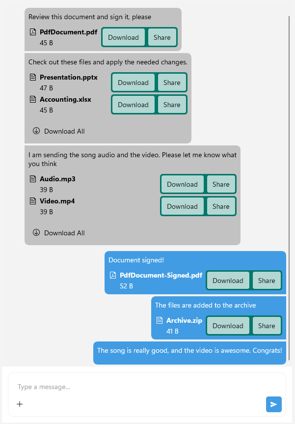 .NET MAUI Chat Attachments