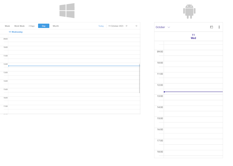.NET MAUI Scheduler Day View