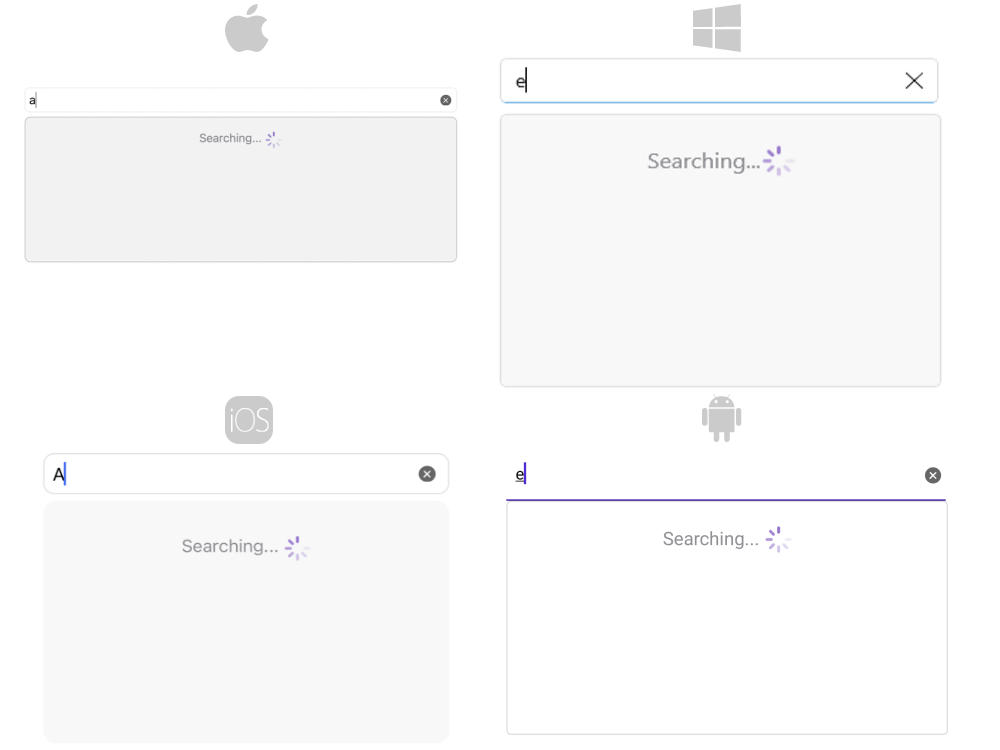 .NET MAUI AutoComplete Remote Search Searching