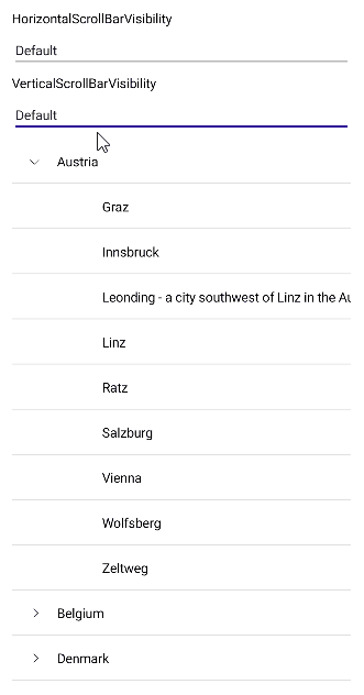 .NET MAUI TreeView Scrollbars