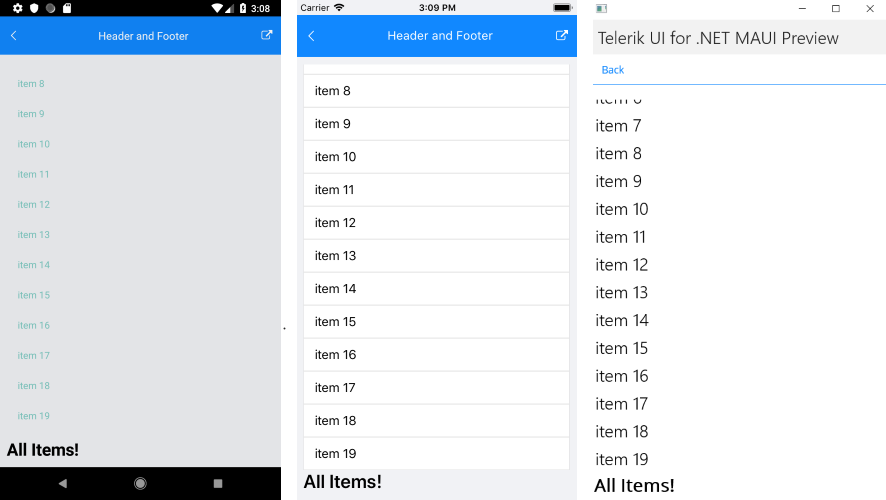 .NET MAUI ListView Footer Template