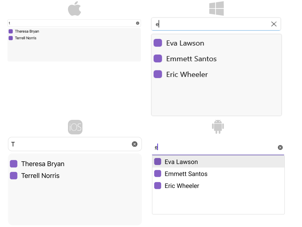 .NET MAUI AutoComplete SuggestionItemTemplate Example