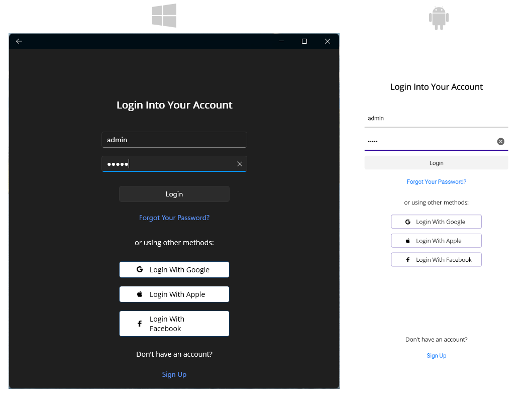 .NET MAUI Login Page