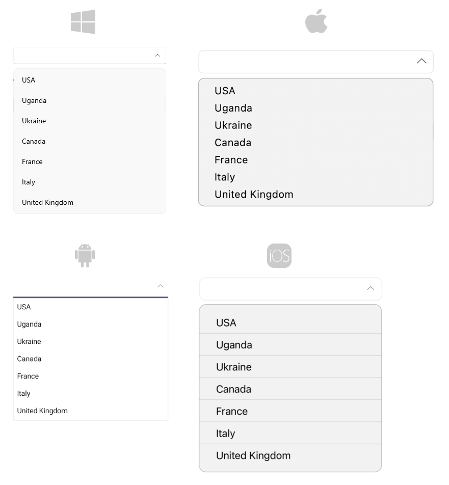 .NET MAUI ComboBox Getting Started