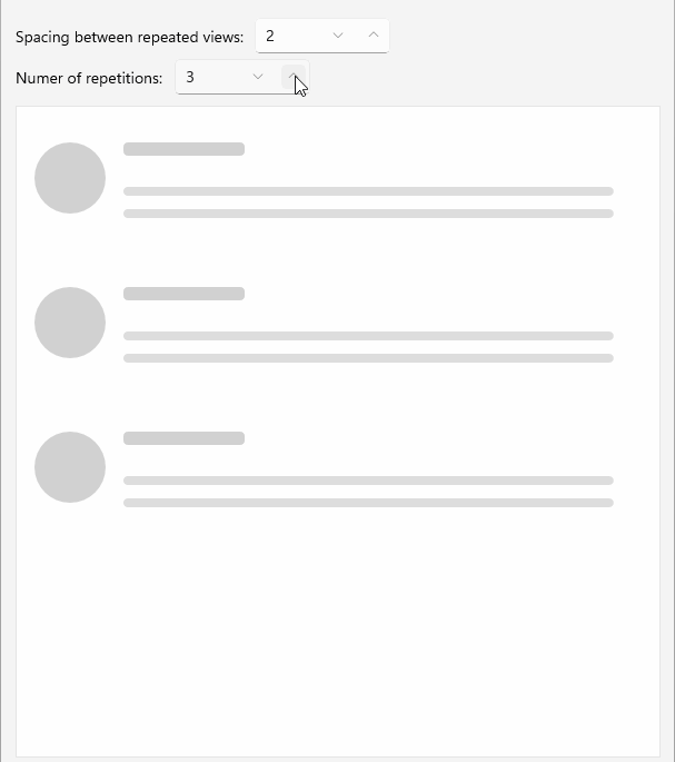 Telerik UI for .NET MAUI Skeleton Repeat Count