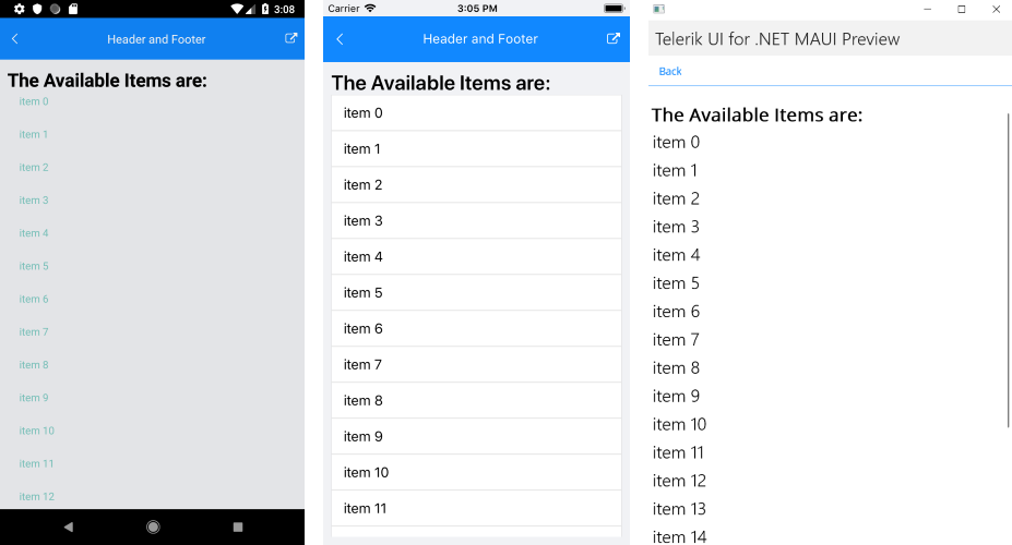 .NET MAUI ListView Header Template