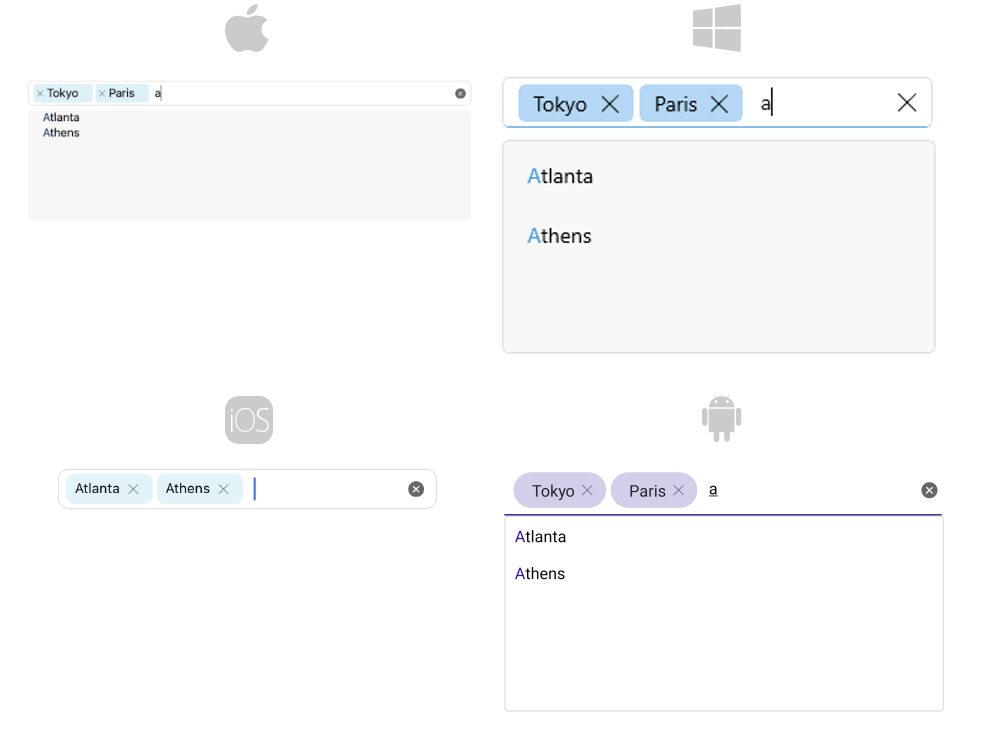 AutoComplete Tokens Support
