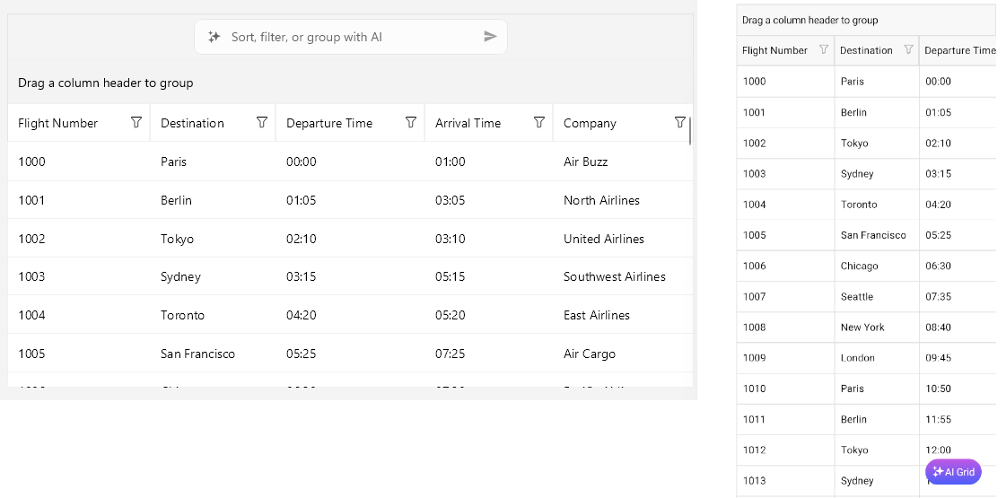 .NET MAUI DataGrid AI Smart Assistant Panel