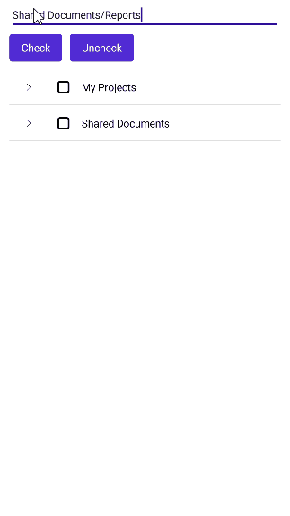 .NET MAUI TreeView Check and Uncheck