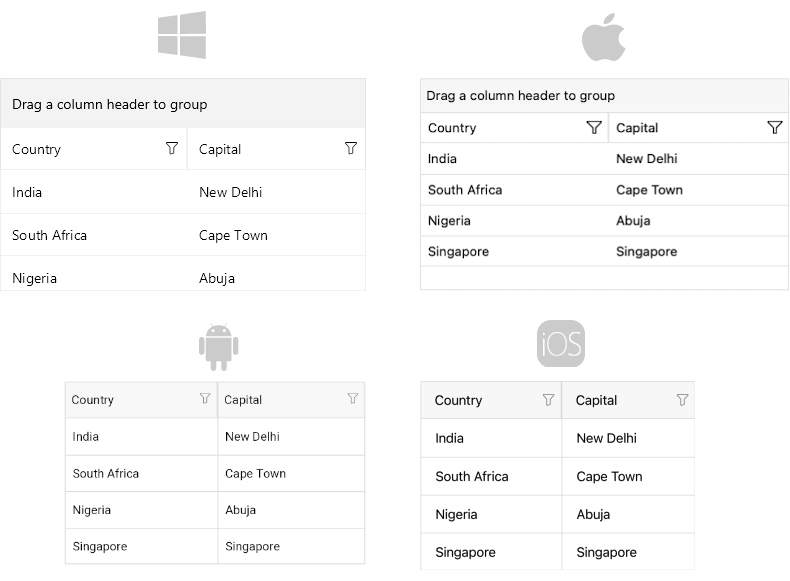 .NET MAUI DataGrid Getting Started