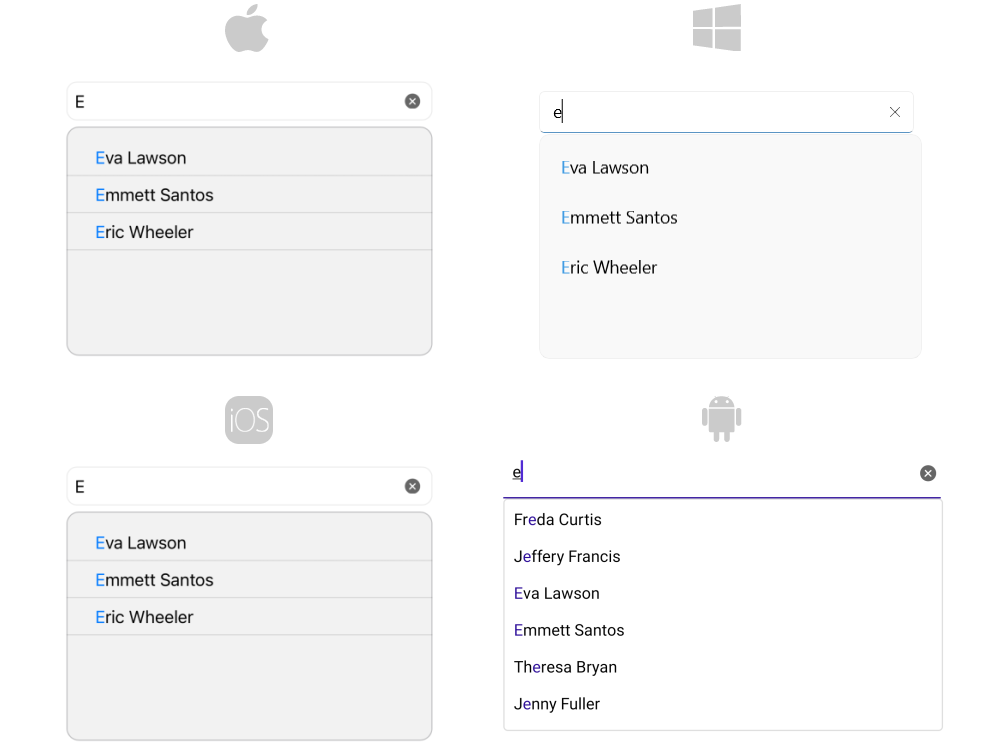 .NET MAUI AutoComplete Remote Search Results