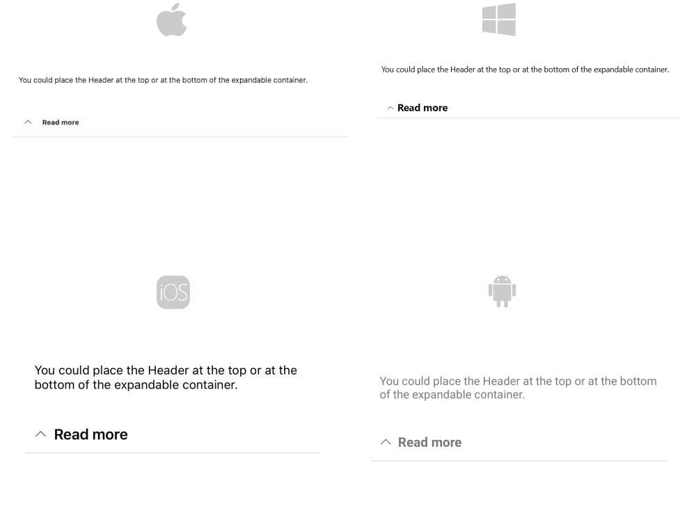 Expander header location .NET MAUI Expander Header location