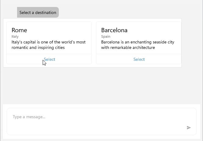 .NET MAUI chat Card Picker