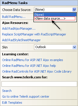 RadMenu New DataSource