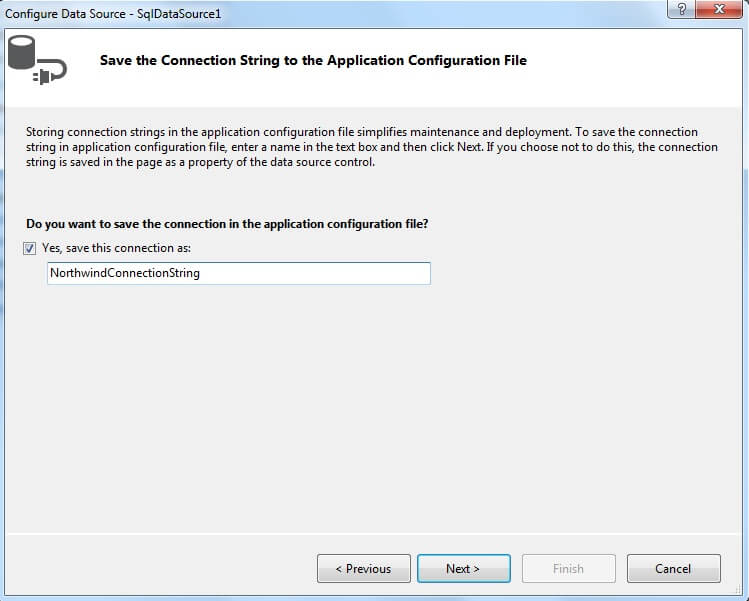 Save Connection String Save Connection String