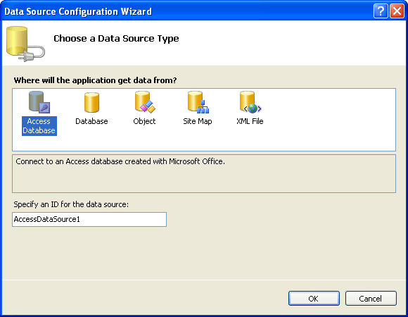 Choose a DataSource Type